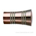 Aluminum alloy flared curtain rod with diamond